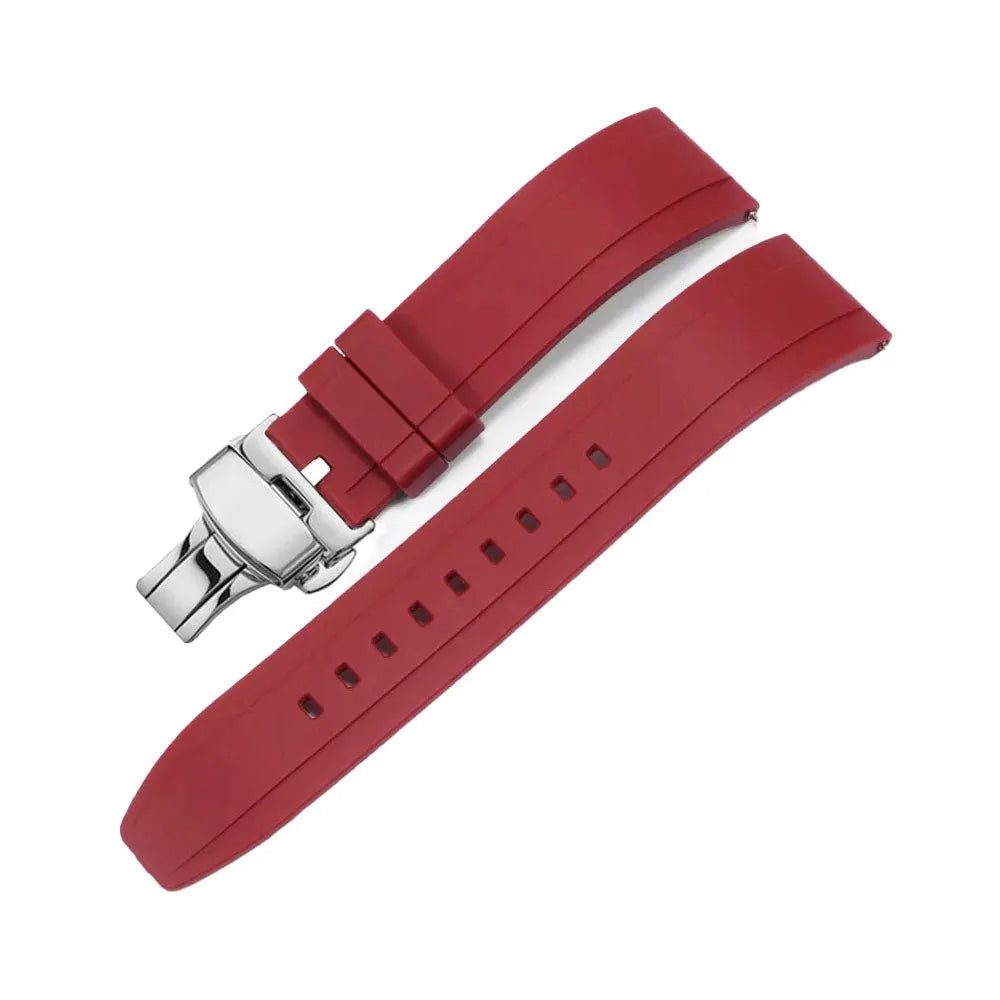 Quick Release Rubber Watch Strap with Push Clasp – 20mm 22mm 24mm-VivaStraps-Viva Timepiece