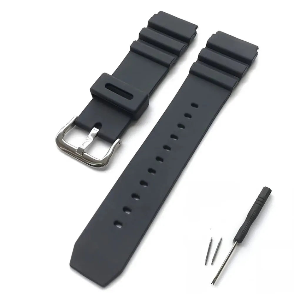 Silicone Rubber Watch Strap 22mm – Compatible with Casio Duro MDV106 / MDV107-VivaStraps-Viva Timepiece