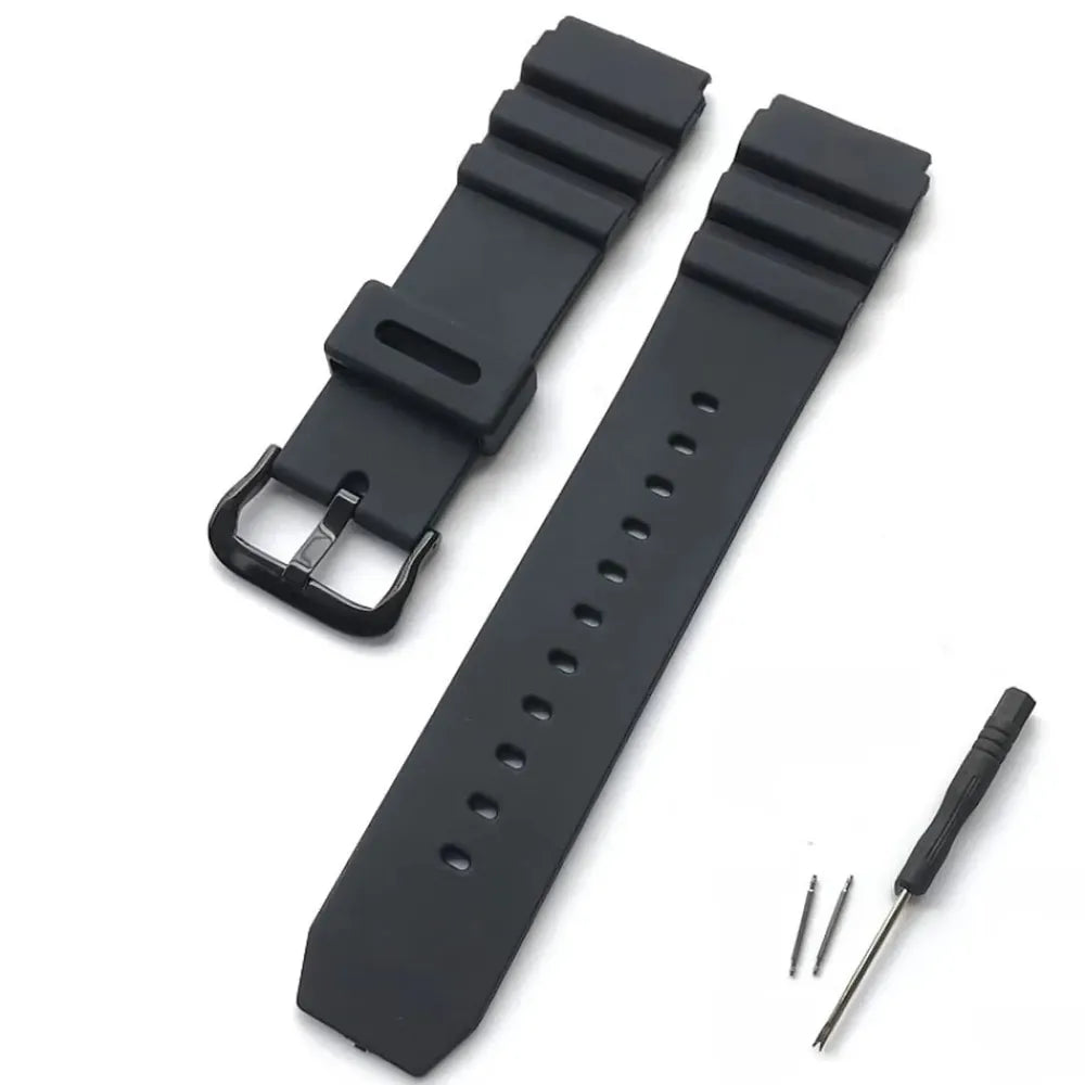 Silicone Rubber Watch Strap 22mm – Compatible with Casio Duro MDV106 / MDV107-VivaStraps-Viva Timepiece
