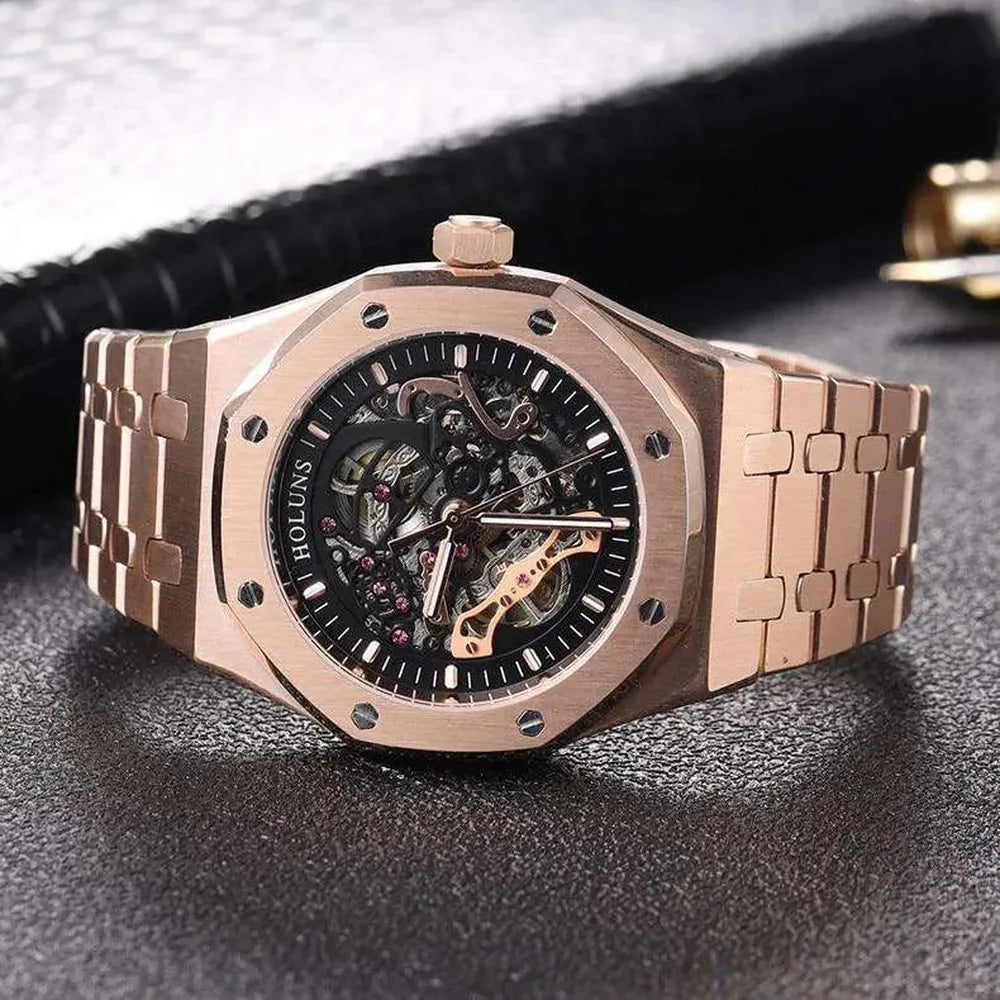 Holuns Royal Oak-Style 42mm Skeleton Automatic Homage Watch-Holuns-Viva Timepiece