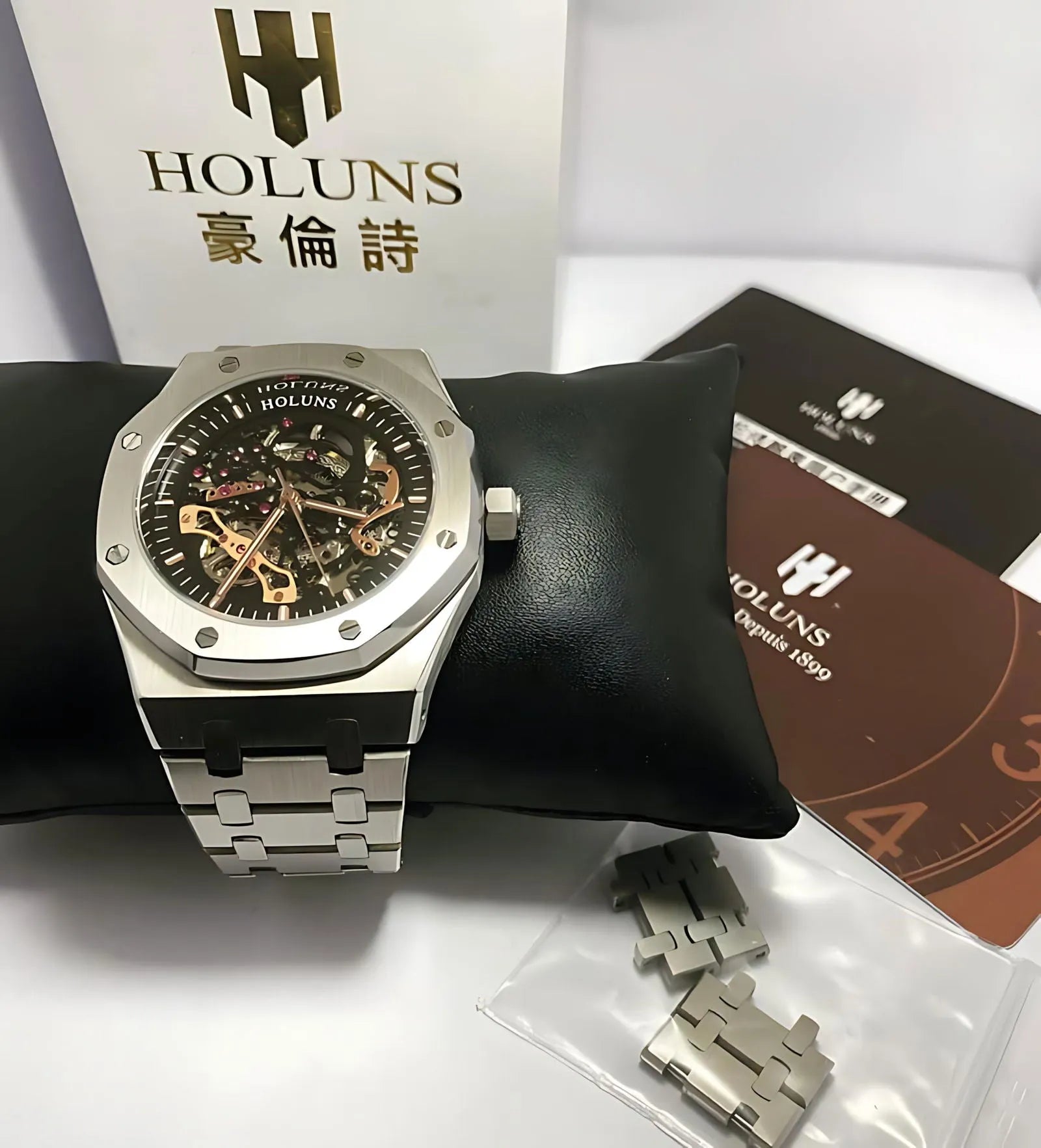 Holuns Royal Oak-Style 42mm Skeleton Automatic Homage Watch-Holuns-Viva Timepiece