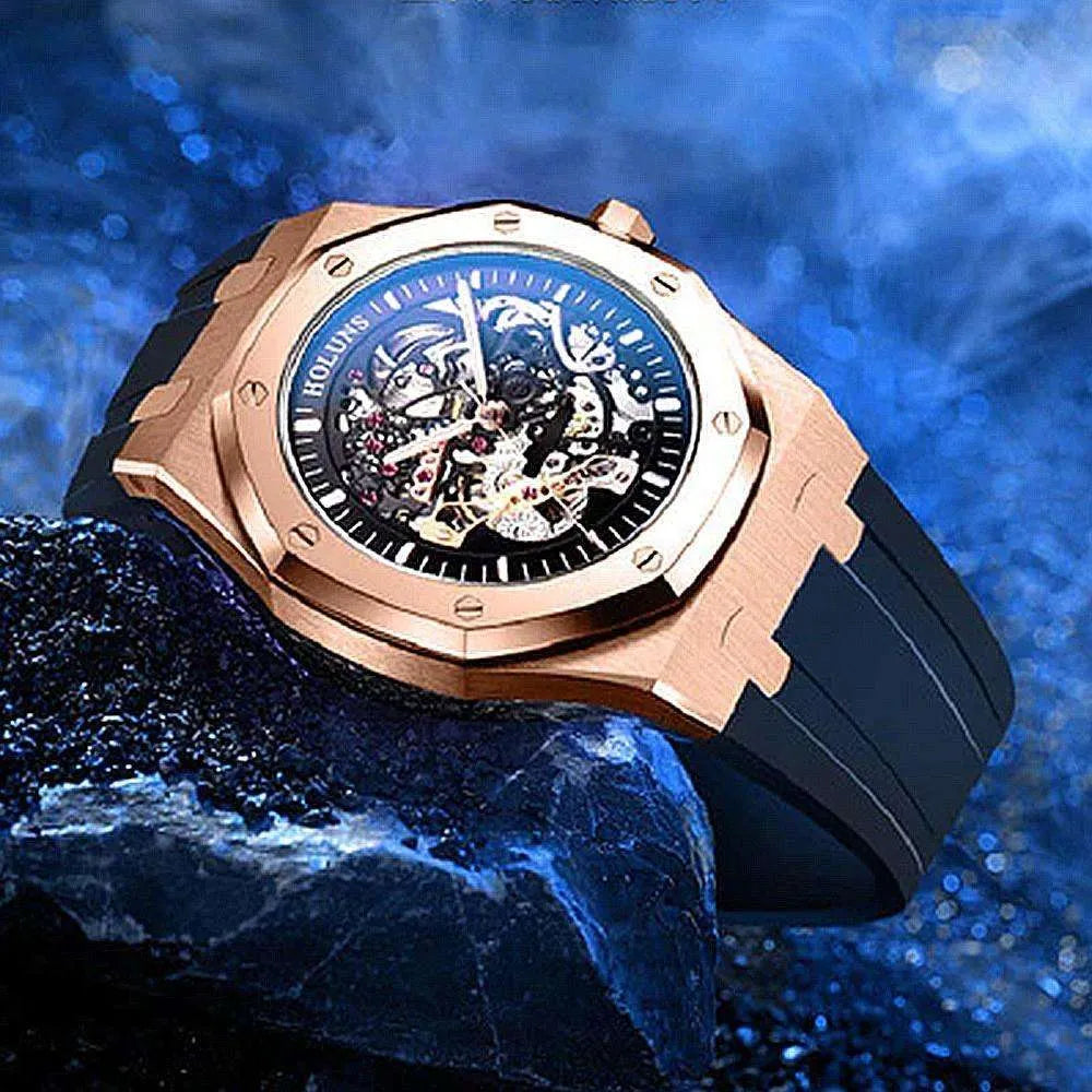 Holuns Royal Oak-Style 42mm Skeleton Automatic Homage Watch-Holuns-Viva Timepiece
