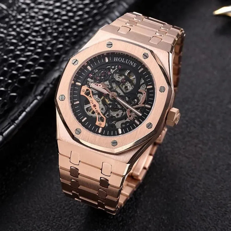 Holuns Royal Oak-Style 42mm Skeleton Automatic Homage Watch-Holuns-Viva Timepiece