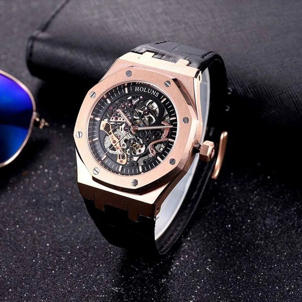 Holuns Royal Oak-Style 42mm Skeleton Automatic Homage Watch-Holuns-Viva Timepiece