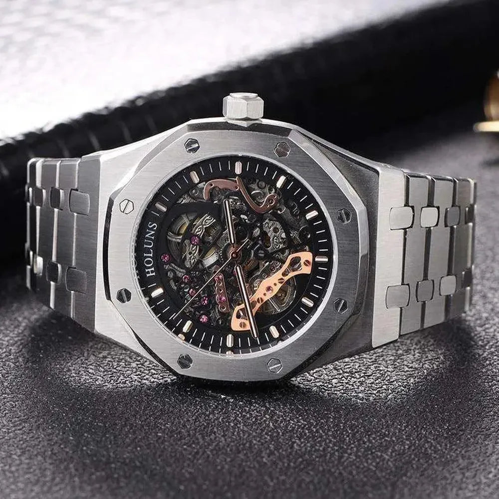 Holuns Royal Oak-Style 42mm Skeleton Automatic Homage Watch-Holuns-Viva Timepiece