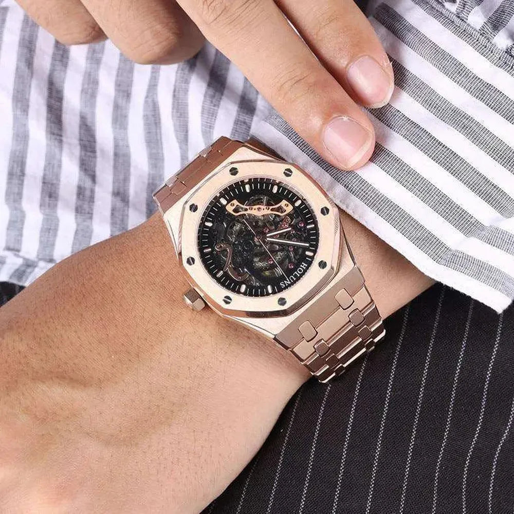 Holuns Royal Oak-Style 42mm Skeleton Automatic Homage Watch-Holuns-Viva Timepiece