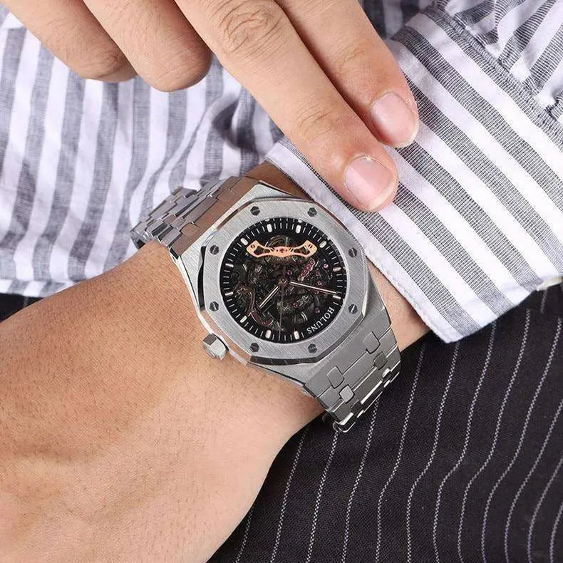 Holuns Royal Oak-Style 42mm Skeleton Automatic Homage Watch-Holuns-Viva Timepiece