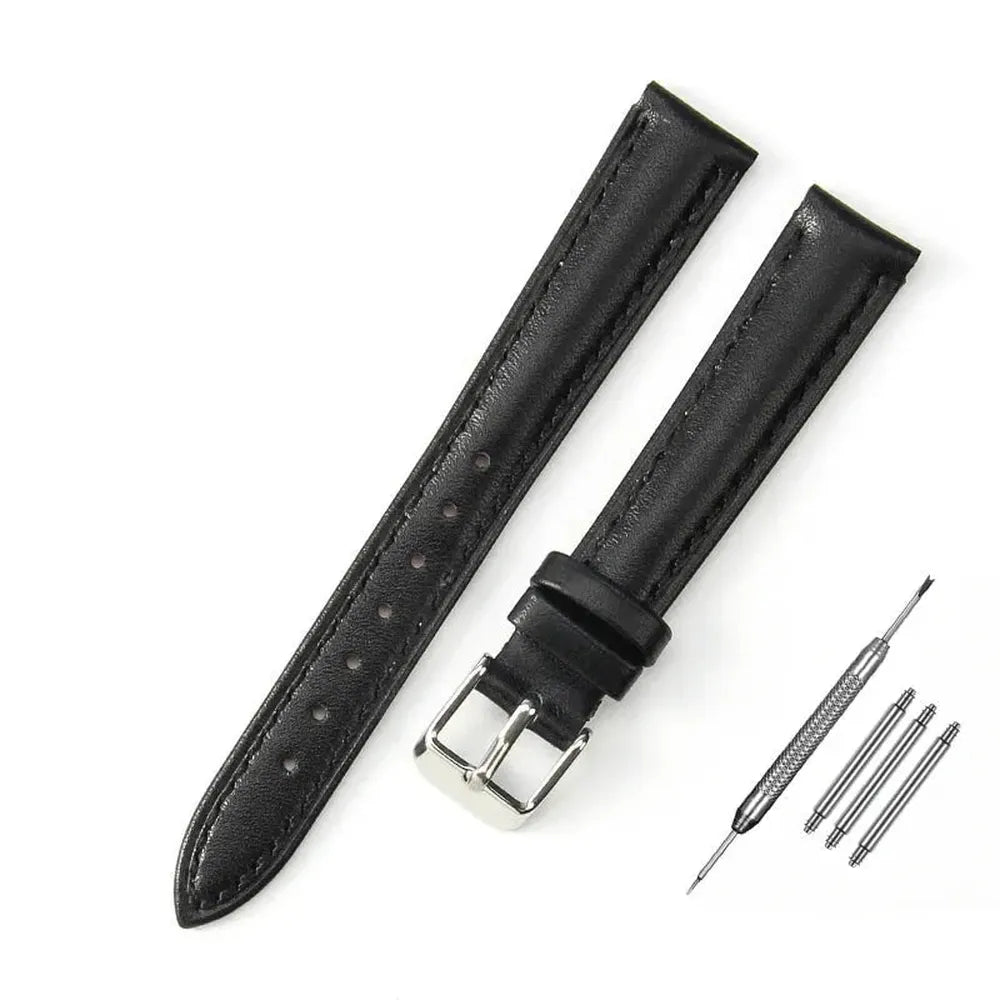 Slim Genuine Leather Watch Strap – Multiple Sizes (10mm–18mm)-VivaStraps-Viva Timepiece