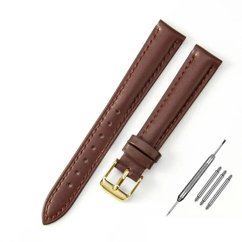 Slim Genuine Leather Watch Strap – Multiple Sizes (10mm–18mm)-VivaStraps-Viva Timepiece