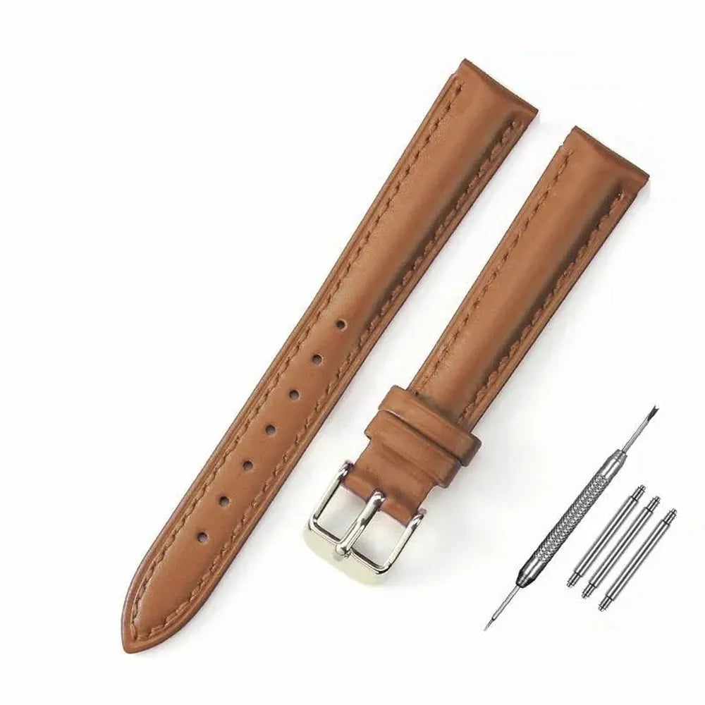 Slim Genuine Leather Watch Strap – Multiple Sizes (10mm–18mm)-VivaStraps-Viva Timepiece