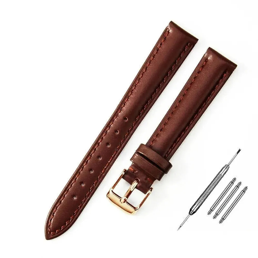 Slim Genuine Leather Watch Strap – Multiple Sizes (10mm–18mm)-VivaStraps-Viva Timepiece