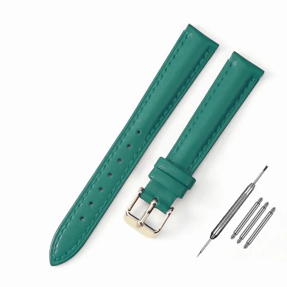 Slim Genuine Leather Watch Strap – Multiple Sizes (10mm–18mm)-VivaStraps-Viva Timepiece