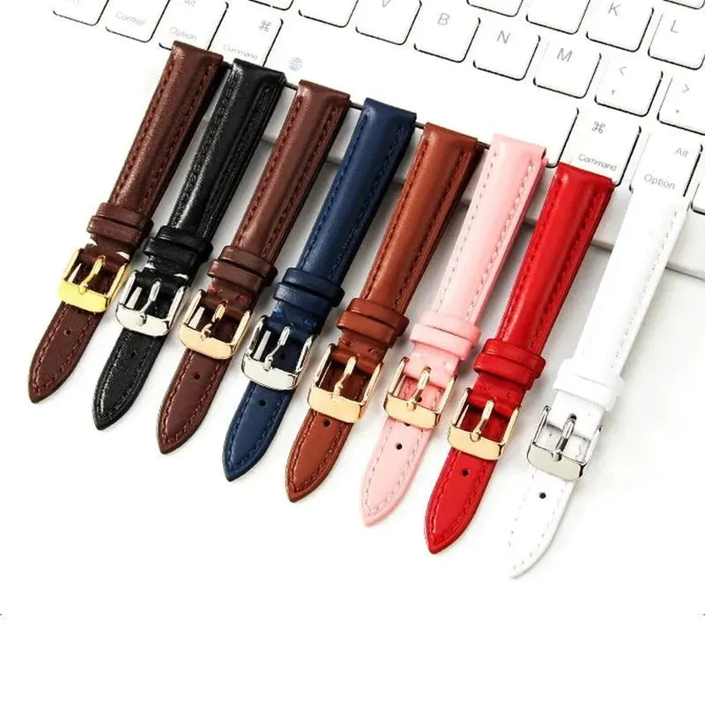 Slim Genuine Leather Watch Strap – Multiple Sizes (10mm–18mm)-VivaStraps-Viva Timepiece