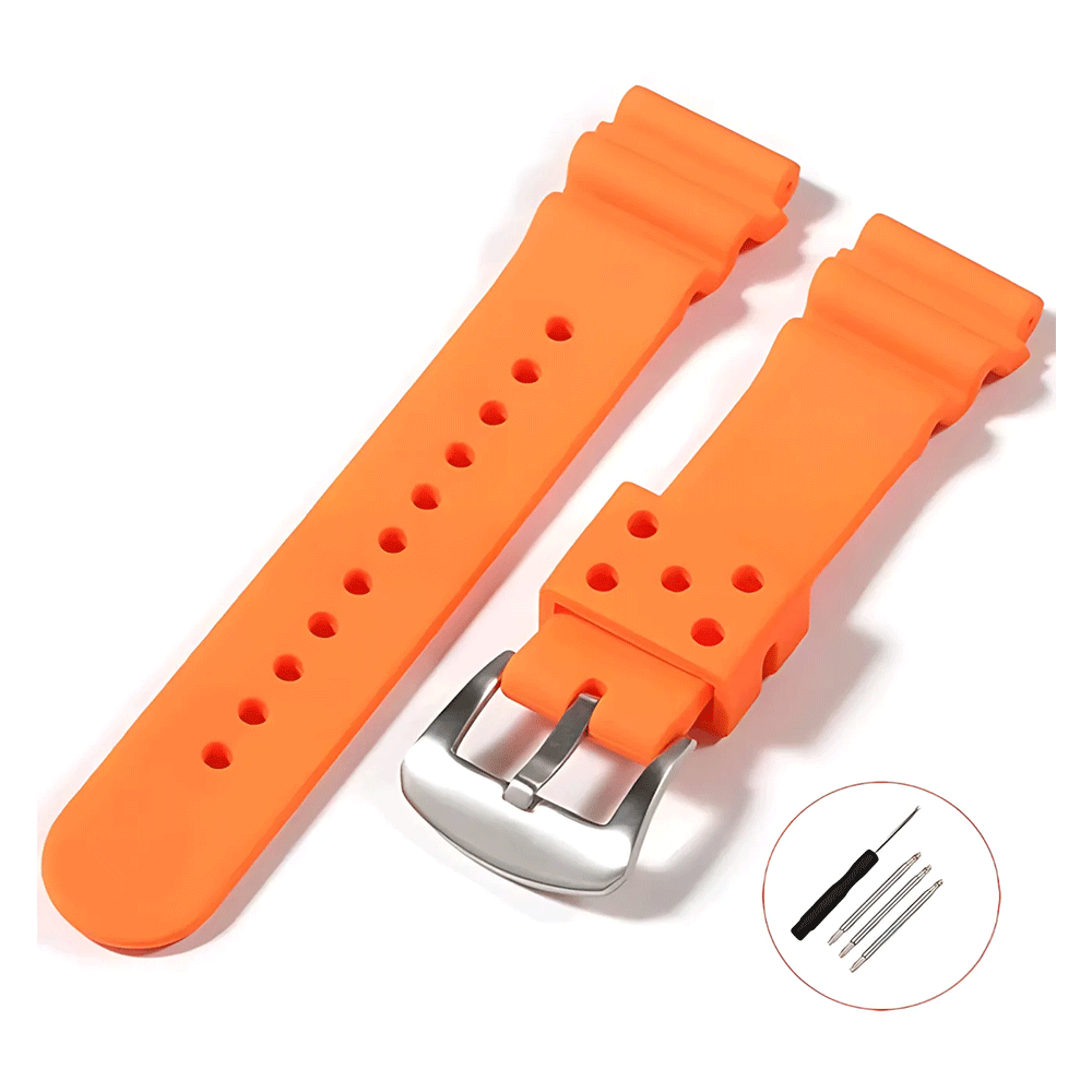 Soft Silicone Sport Watch Strap Compatible with Seiko SKX007 SKX009-VivaStraps-Viva Timepiece
