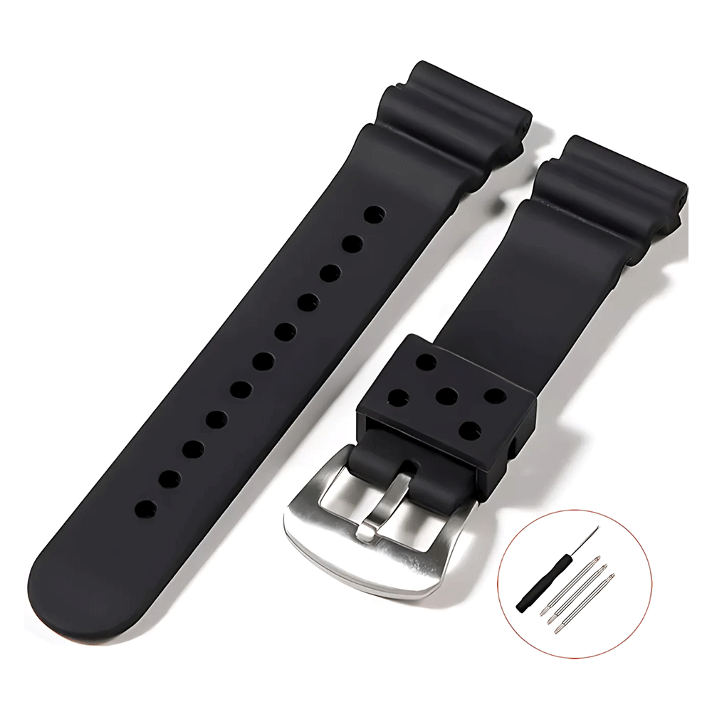 Soft Silicone Sport Watch Strap Compatible with Seiko SKX007 SKX009-VivaStraps-Viva Timepiece