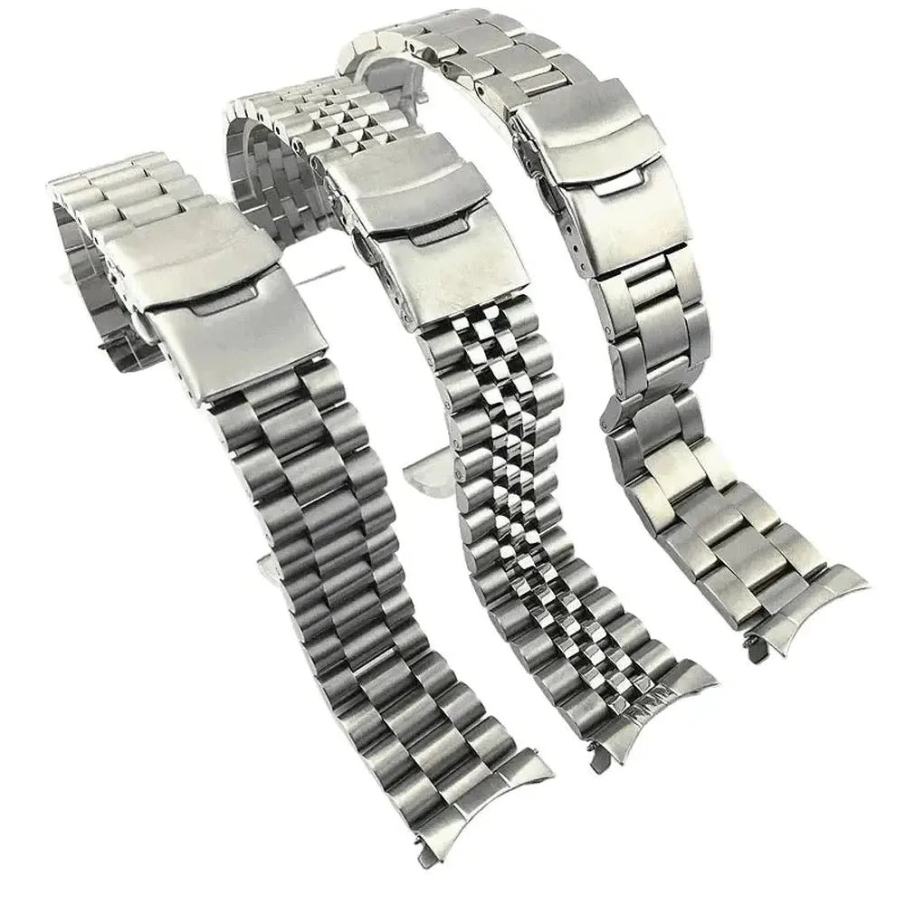 Solid Stainless Steel Curved-End Watch Band Compatible with Seiko SKX007 SKX009 SKX011 – 20mm / 22mm-ChronoCraft-Viva Timepiece