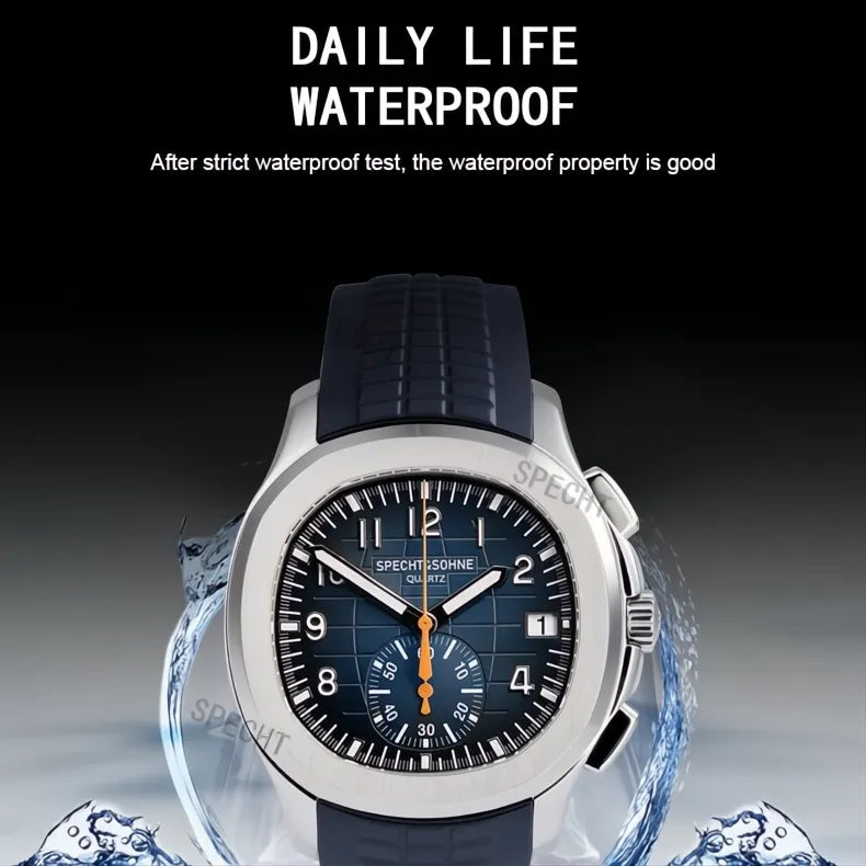 Specht & Söhne Octa Sport Chronograph Watch – Rubber Strap 40mm-Specht & Söhne-Viva Timepiece