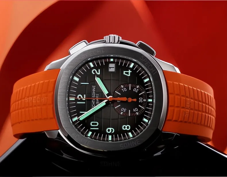 Specht & Söhne Octa Sport Chronograph Watch – Rubber Strap 40mm-Specht & Söhne-Viva Timepiece