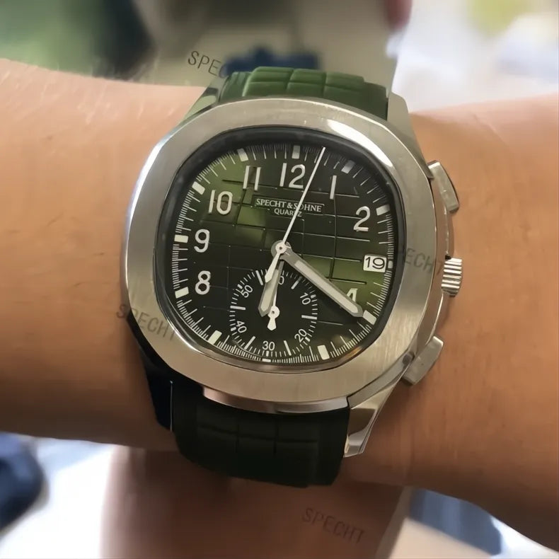 Specht & Söhne Octa Sport Chronograph Watch – Rubber Strap 40mm-Specht & Söhne-Viva Timepiece