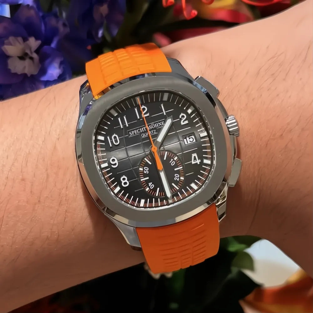 Specht & Söhne Octa Sport Chronograph Watch – Rubber Strap 40mm-Specht & Söhne-Viva Timepiece