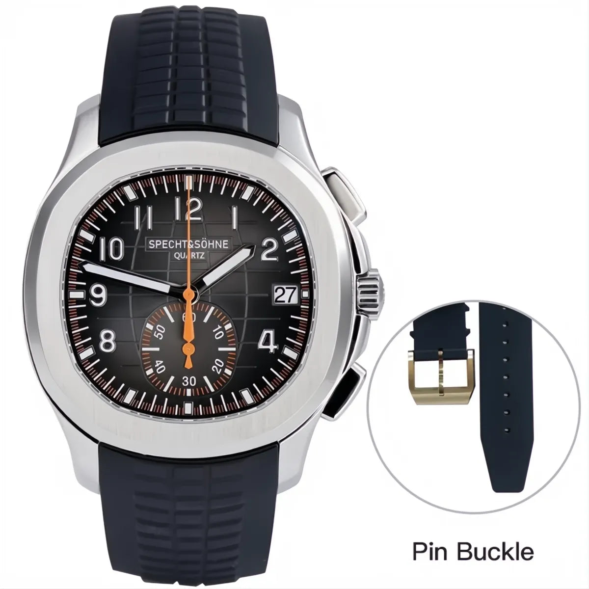 Specht & Söhne Octa Sport Chronograph Watch – Rubber Strap 40mm-Specht & Söhne-Viva Timepiece
