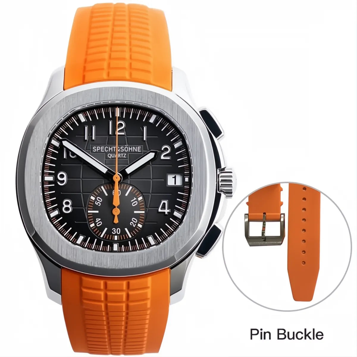 Specht & Söhne Octa Sport Chronograph Watch – Rubber Strap 40mm-Specht & Söhne-Viva Timepiece