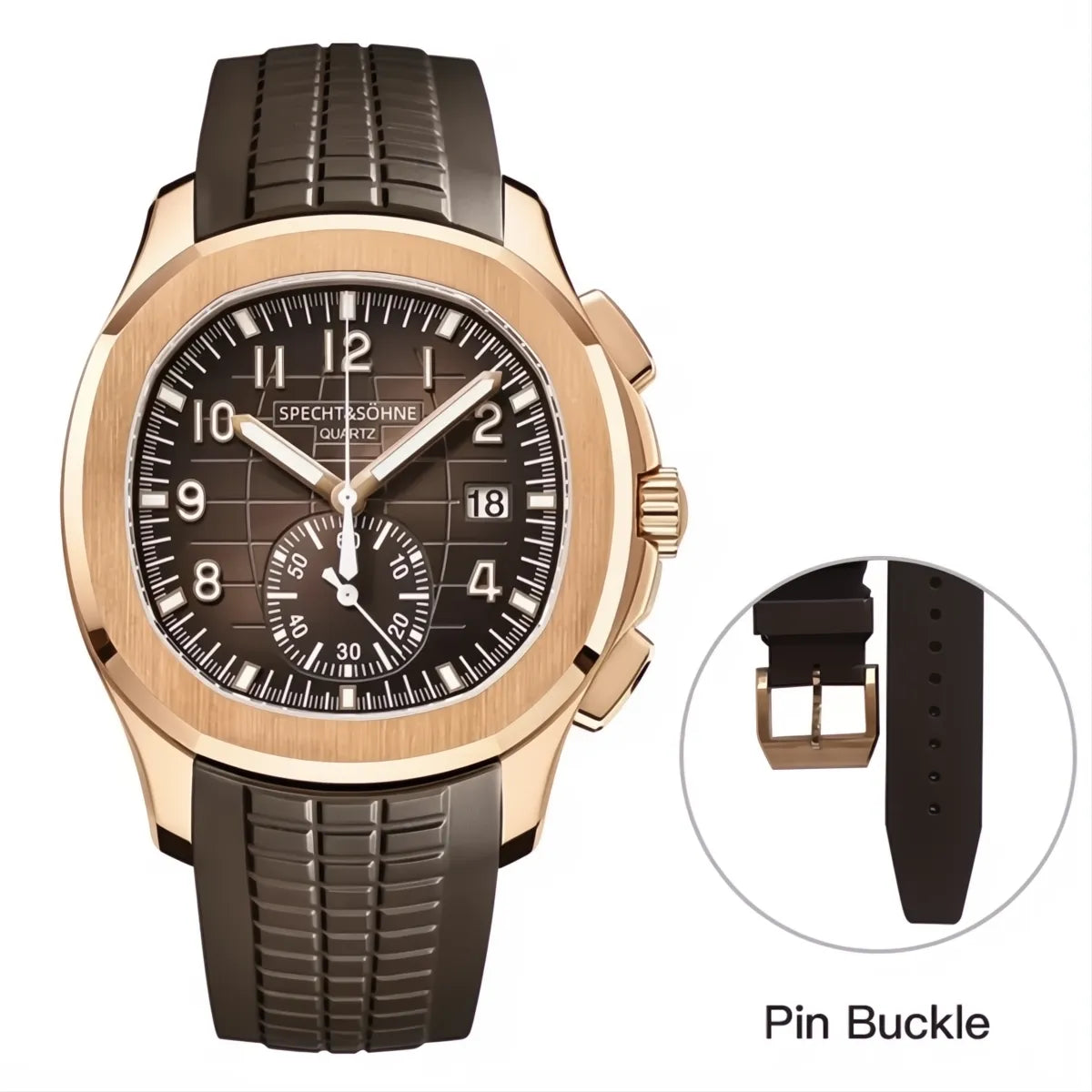 Specht & Söhne Octa Sport Chronograph Watch – Rubber Strap 40mm-Specht & Söhne-Viva Timepiece