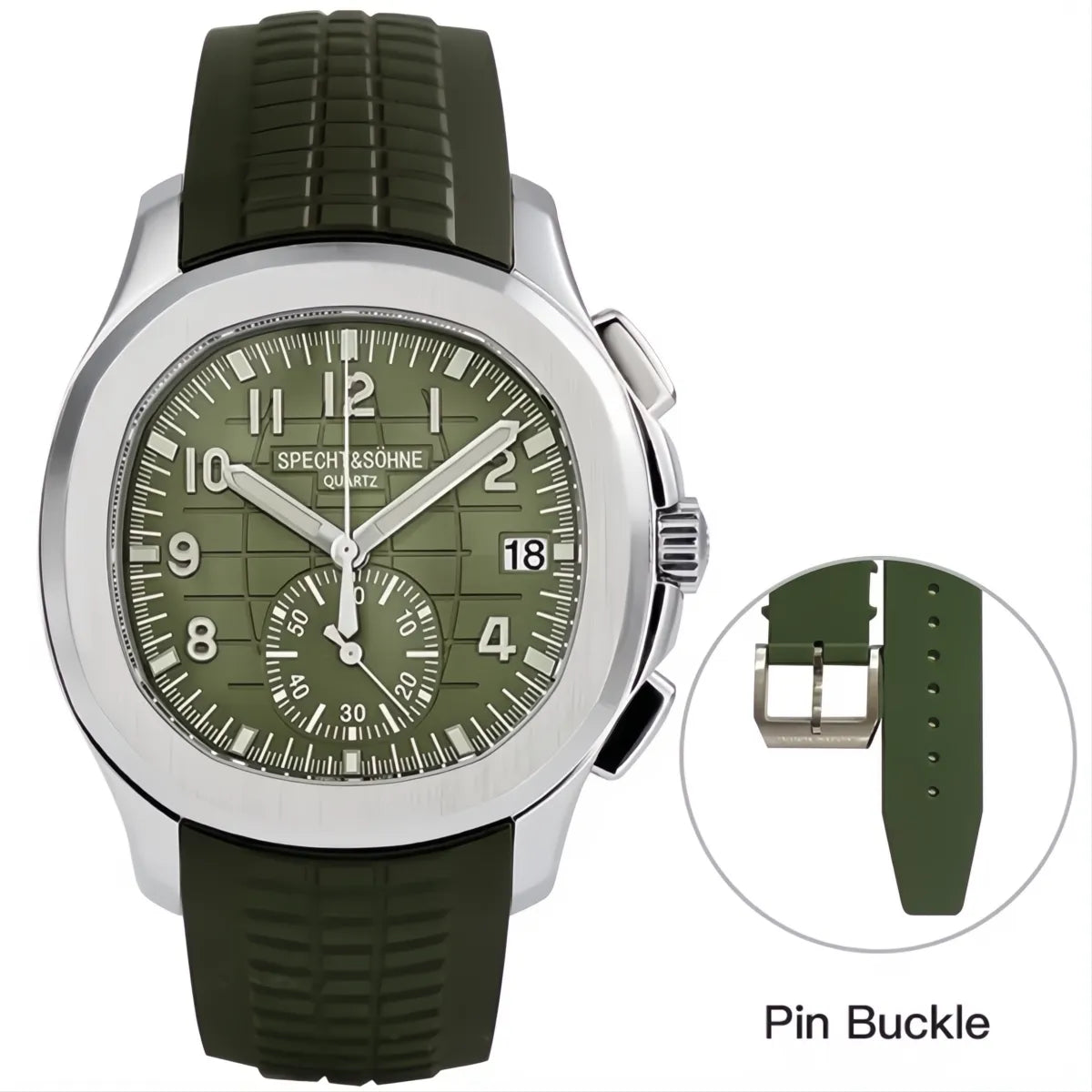Specht & Söhne Octa Sport Chronograph Watch – Rubber Strap 40mm-Specht & Söhne-Viva Timepiece