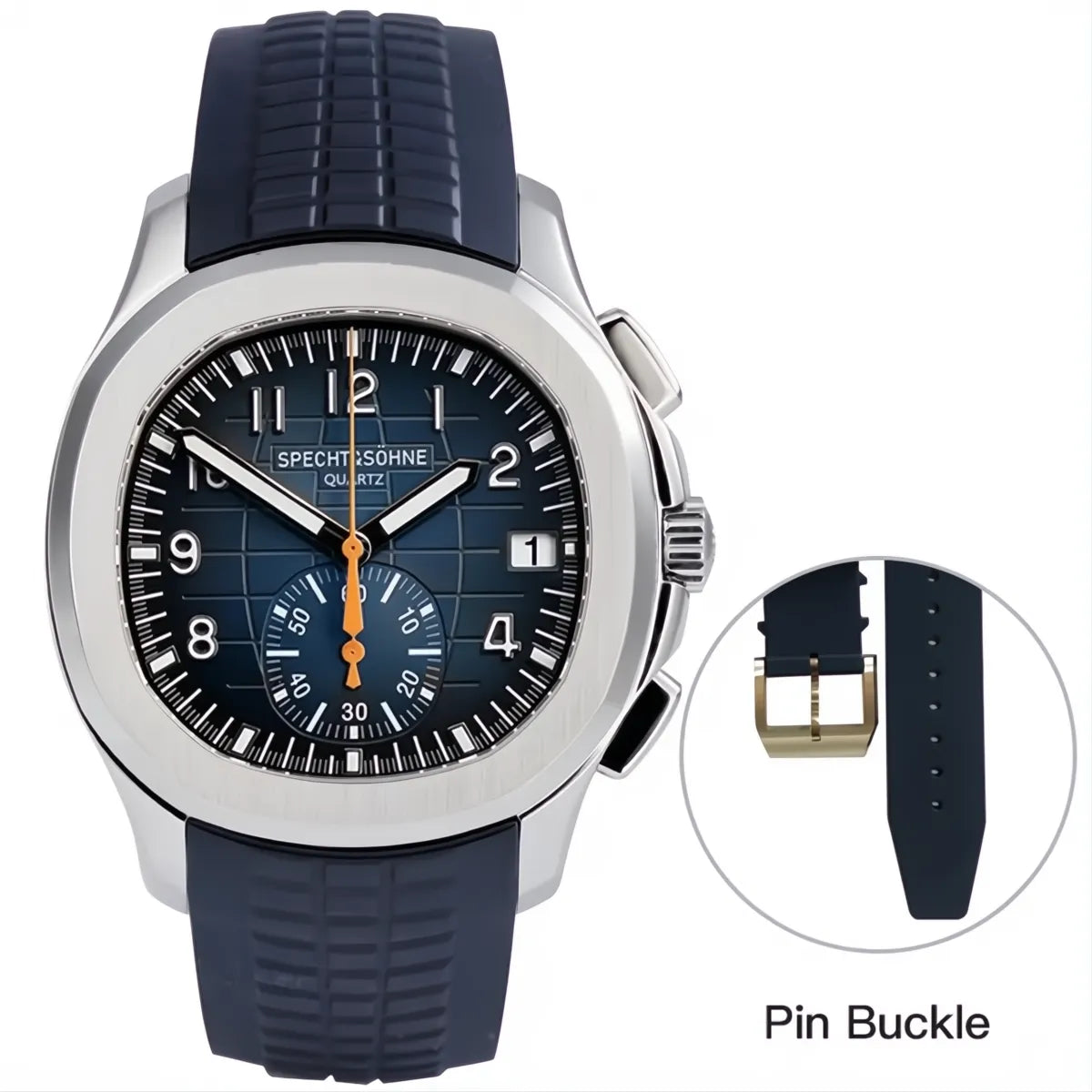 Specht & Söhne Octa Sport Chronograph Watch – Rubber Strap 40mm-Specht & Söhne-Viva Timepiece