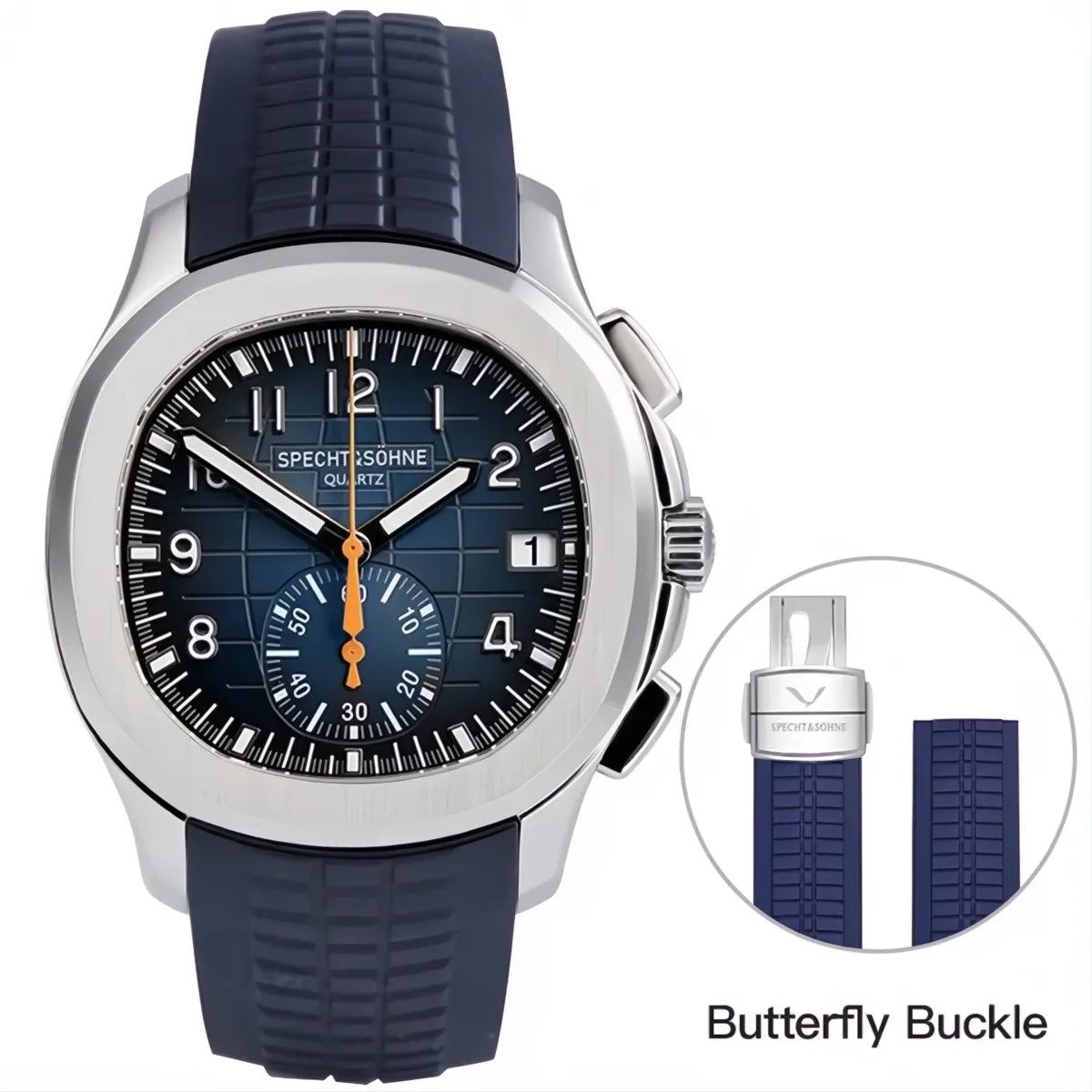 Specht & Söhne Octa Sport Chronograph Watch – Rubber Strap 40mm-Specht & Söhne-Viva Timepiece