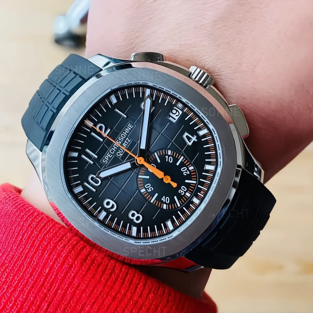 Specht & Söhne Octa Sport Chronograph Watch – Rubber Strap 40mm-Specht & Söhne-Viva Timepiece