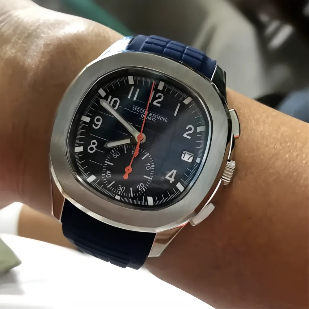 Specht & Söhne Octa Sport Chronograph Watch – Rubber Strap 40mm-Specht & Söhne-Viva Timepiece