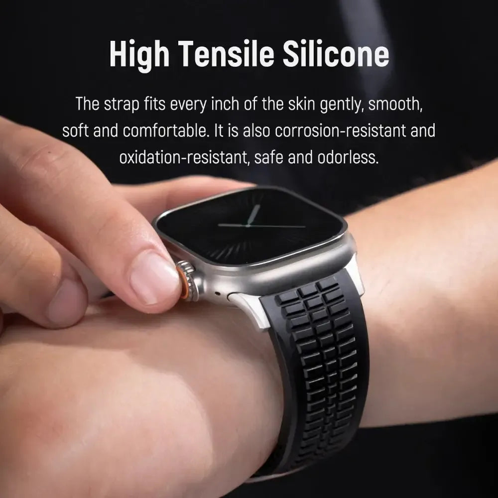 Sports Silicone Band Compatible with Apple Watch – Folding Clasp-Tivra-Viva Timepiece
