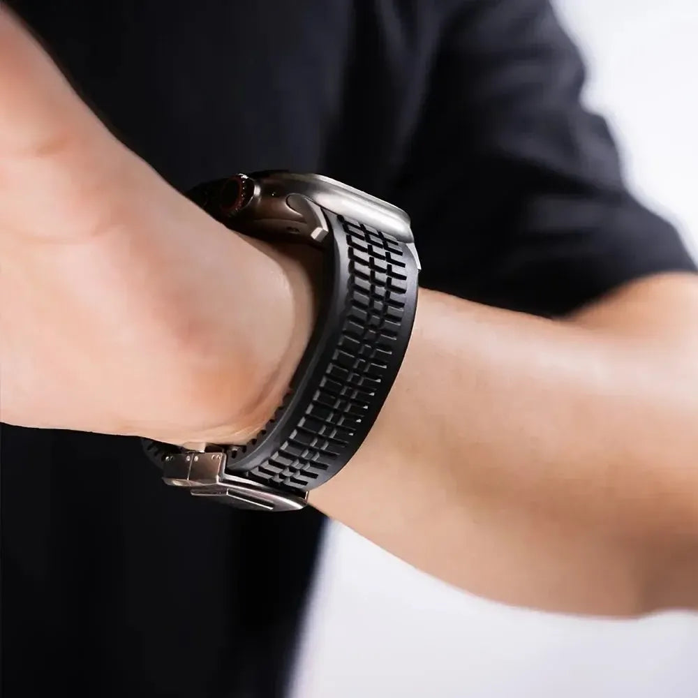 Sports Silicone Band Compatible with Apple Watch – Folding Clasp-Tivra-Viva Timepiece