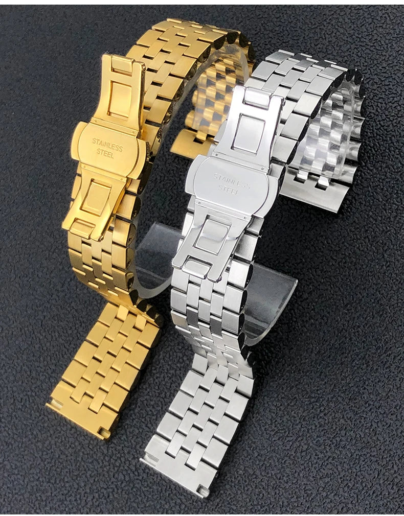 Stainless Steel Jubilee Bracelet 12mm–22mm – Straight / Curved End-ChronoCraft-Viva Timepiece
