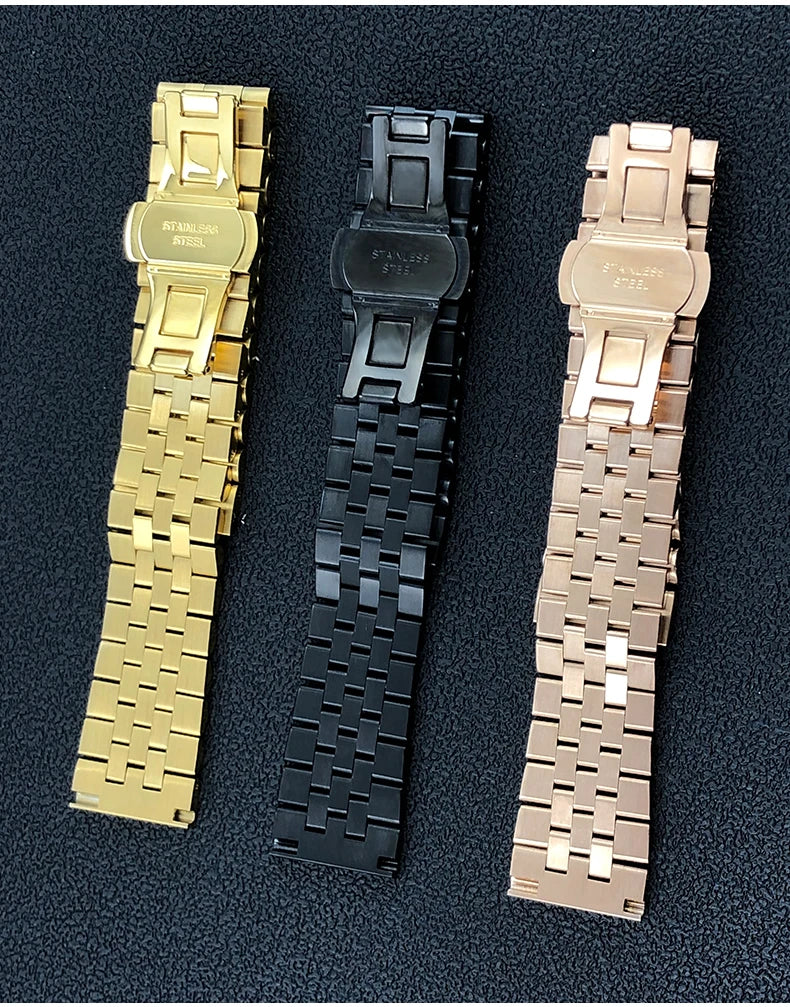 Stainless Steel Jubilee Bracelet 12mm–22mm – Straight / Curved End-ChronoCraft-Viva Timepiece