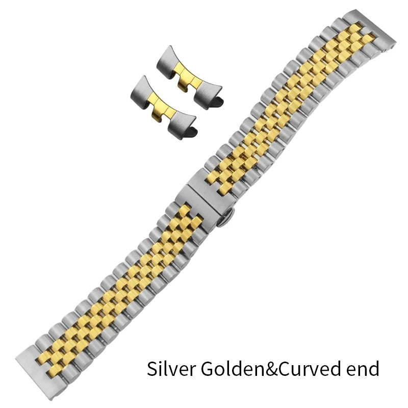 Stainless Steel Jubilee Bracelet 12mm–22mm – Straight / Curved End-ChronoCraft-Viva Timepiece