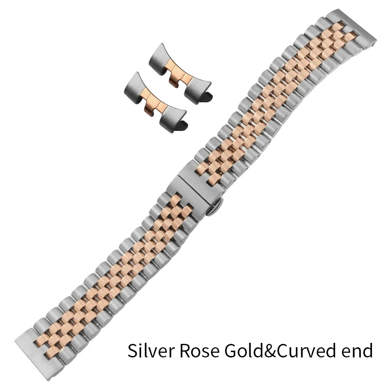 Stainless Steel Jubilee Bracelet 12mm–22mm – Straight / Curved End-ChronoCraft-Viva Timepiece