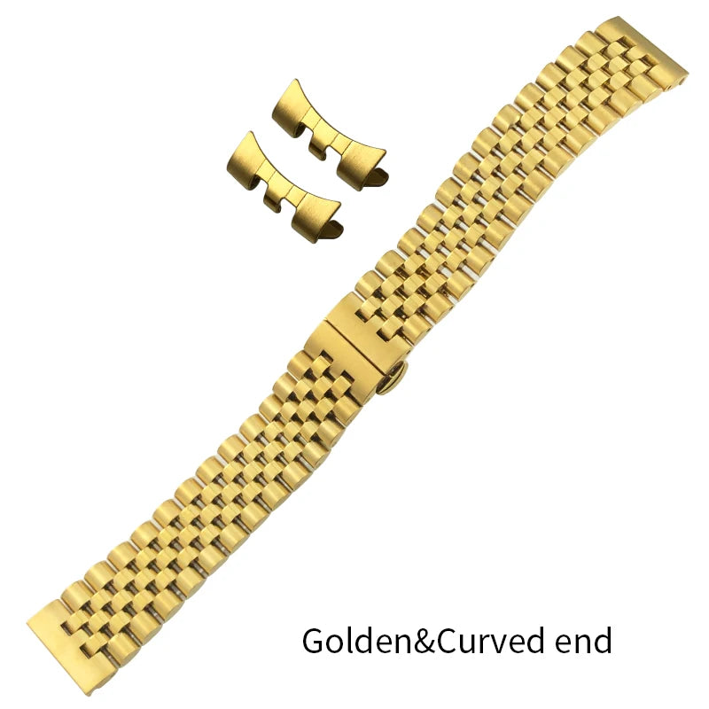 Stainless Steel Jubilee Bracelet 12mm–22mm – Straight / Curved End-ChronoCraft-Viva Timepiece