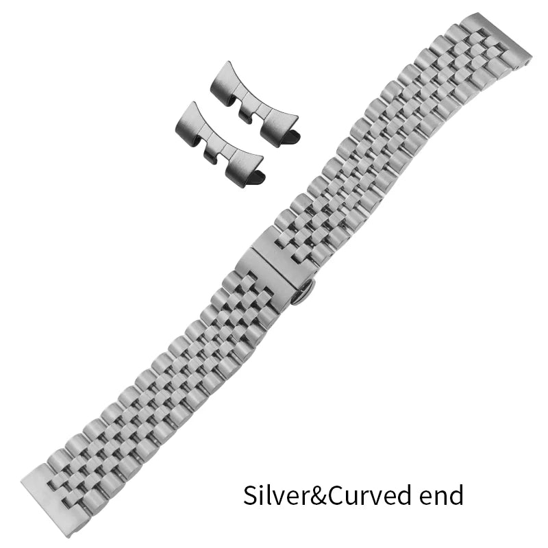 Stainless Steel Jubilee Bracelet 12mm–22mm – Straight / Curved End-ChronoCraft-Viva Timepiece