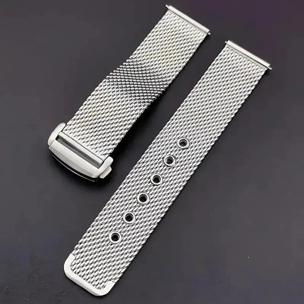 Stainless Steel Mesh Watch Strap Compatible with Omega Seamaster Diver 300-VivaStraps-Viva Timepiece