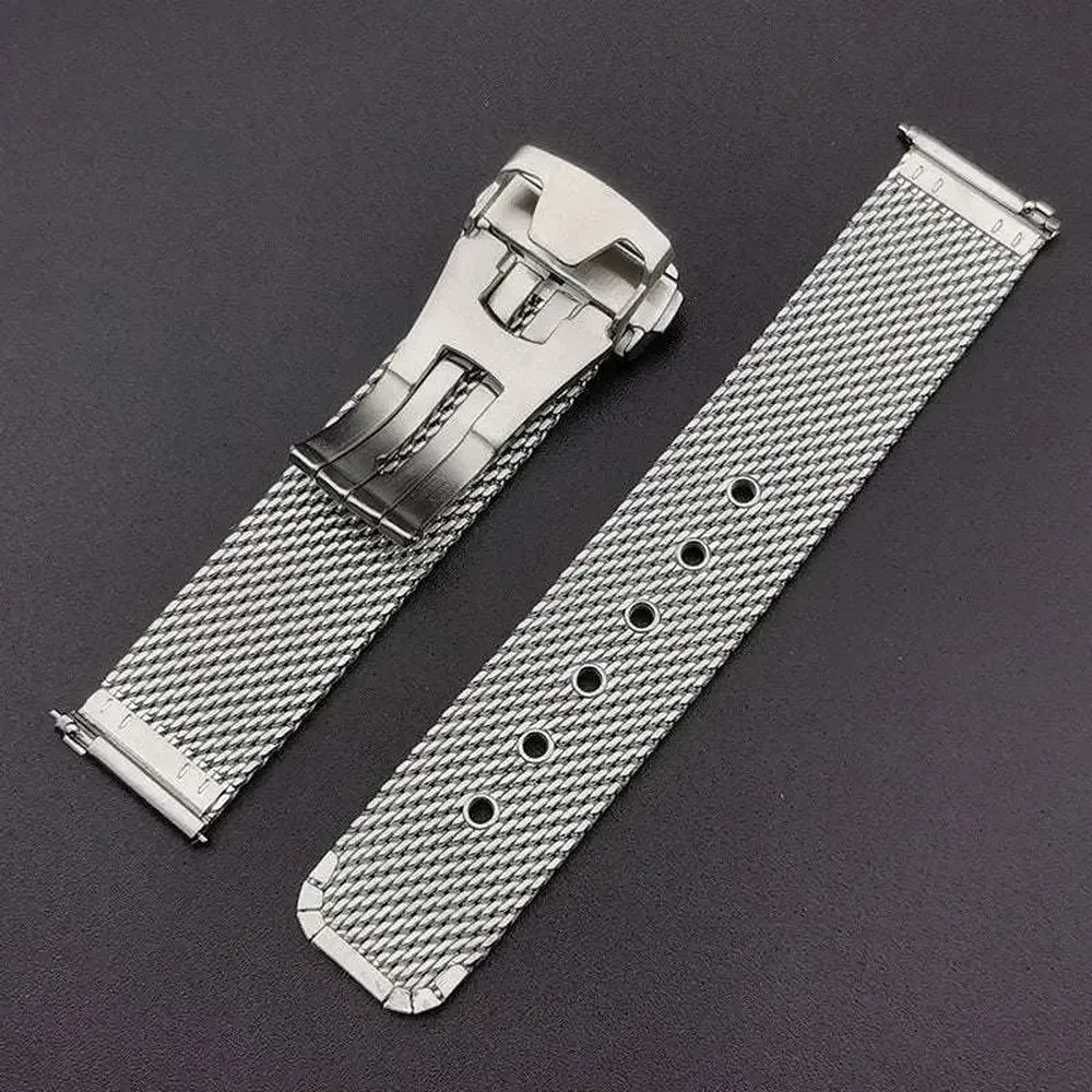 Stainless Steel Mesh Watch Strap Compatible with Omega Seamaster Diver 300-VivaStraps-Viva Timepiece