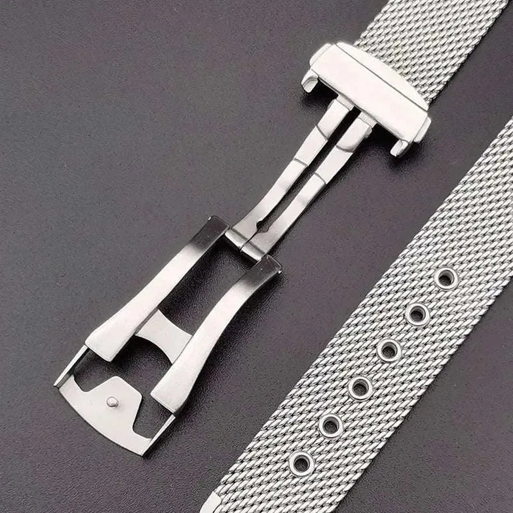 Stainless Steel Mesh Watch Strap Compatible with Omega Seamaster Diver 300-VivaStraps-Viva Timepiece