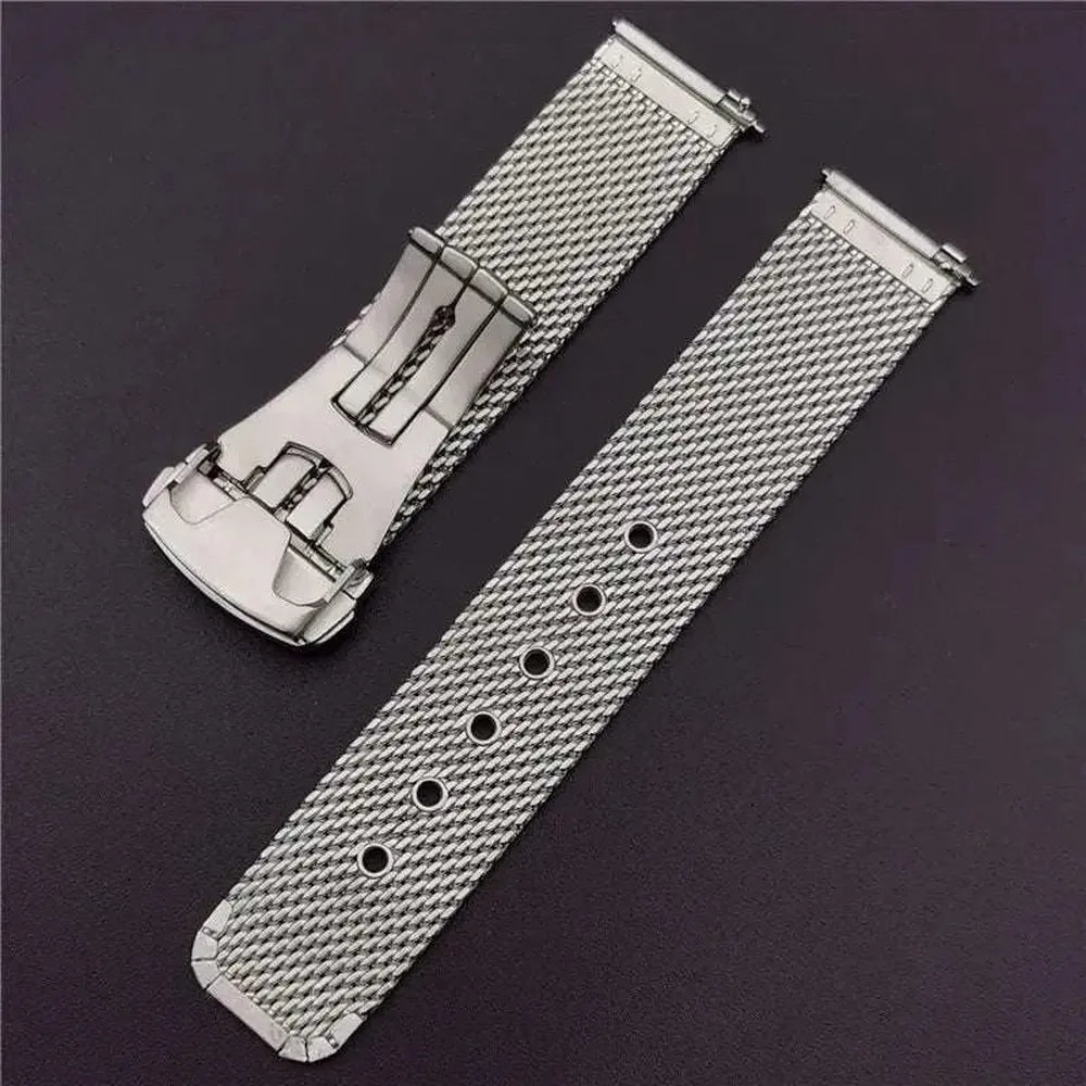 Stainless Steel Mesh Watch Strap Compatible with Omega Seamaster Diver 300-VivaStraps-Viva Timepiece