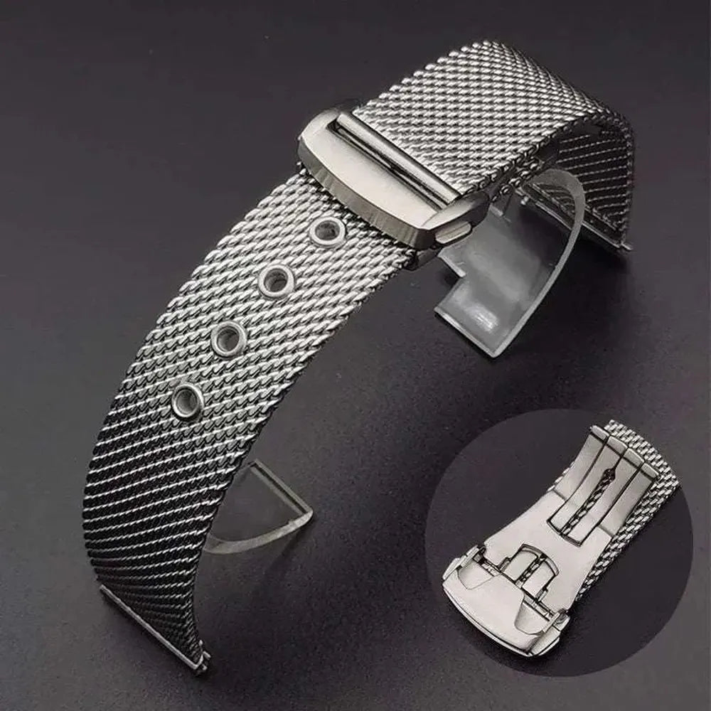 Stainless Steel Mesh Watch Strap Compatible with Omega Seamaster Diver 300-VivaStraps-Viva Timepiece
