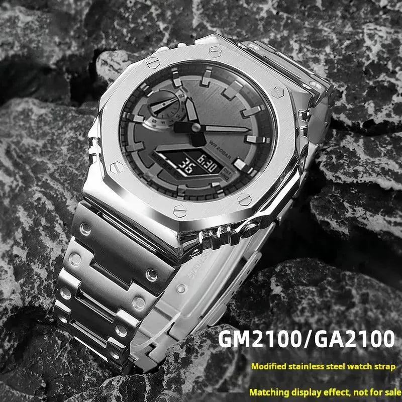 Stainless Steel Watch Band Compatible with GA-2100 / GA-2110 Series-ChronoCraft-Viva Timepiece