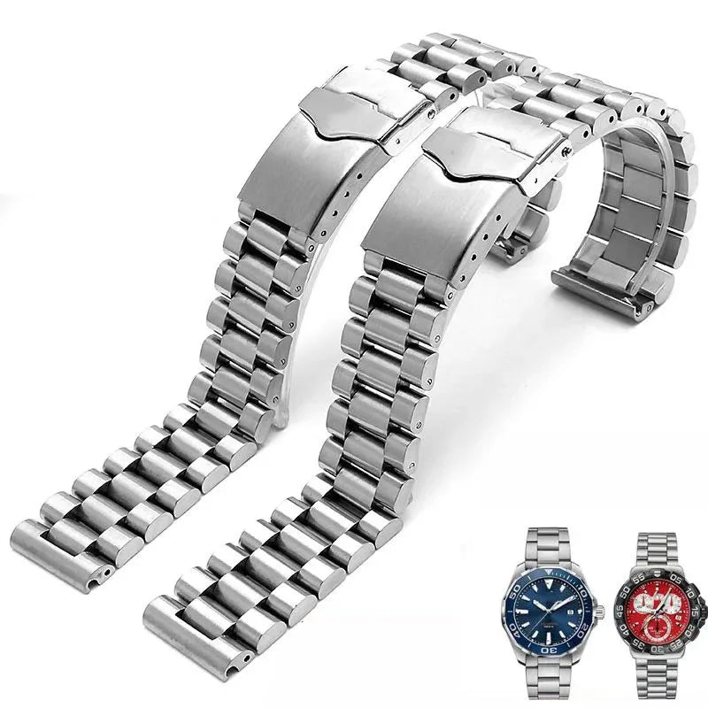 Stainless Steel Watch Bracelet Compatible with TAG Heuer – Sports Style-ChronoCraft-Viva Timepiece