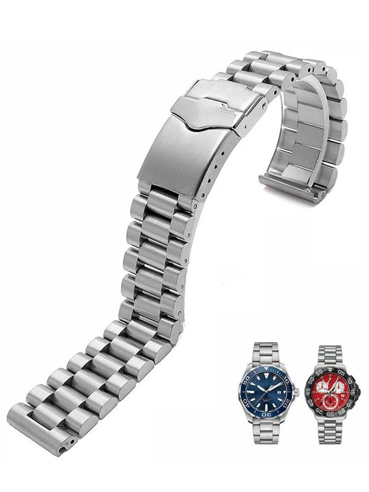 Stainless Steel Watch Bracelet Compatible with TAG Heuer – Sports Style-ChronoCraft-Viva Timepiece