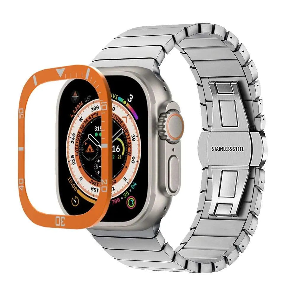 Tempered Glass Protective Bezel Frame for Apple Watch Ultra – 49mm Metal Cover-Tivra-Viva Timepiece