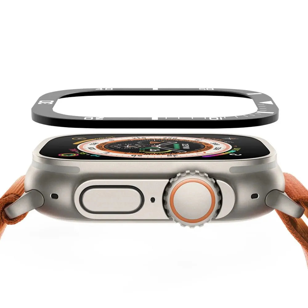 Tempered Glass Protective Bezel Frame for Apple Watch Ultra – 49mm Metal Cover-Tivra-Viva Timepiece